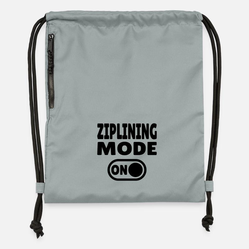 Ziplining Mode ON – Adrenaline on the Zipline - Gymsac made from recycled material - mineral charcoal grey