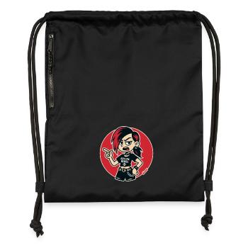Caricature du punk rebelle social - Sac à cordon en polyester recyclé - military green - Devant
