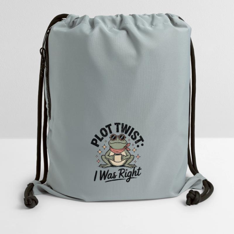 Plot Twist Frog : J’avais raison Sac à cordon en polyester recyclé