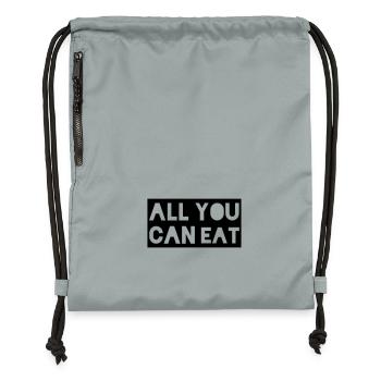 all you can eat - Turnbeutel aus Recycling-Material - Steingrau mineral wash - Vorne
