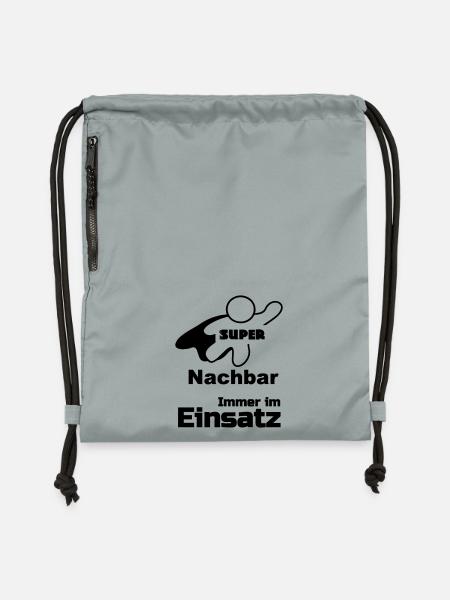 Super Nachbar Geschenk - Turnbeutel aus Recycling-Material - Steingrau mineral wash