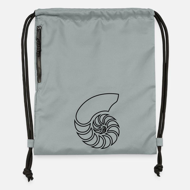 nautile spirale coquille - Sac à cordon en polyester recyclé - gris fer délavé