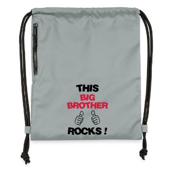 Frère Frangin Frere Naissance Bébé Frérot - Sac à cordon en polyester recyclé - gris fer délavé - Devant