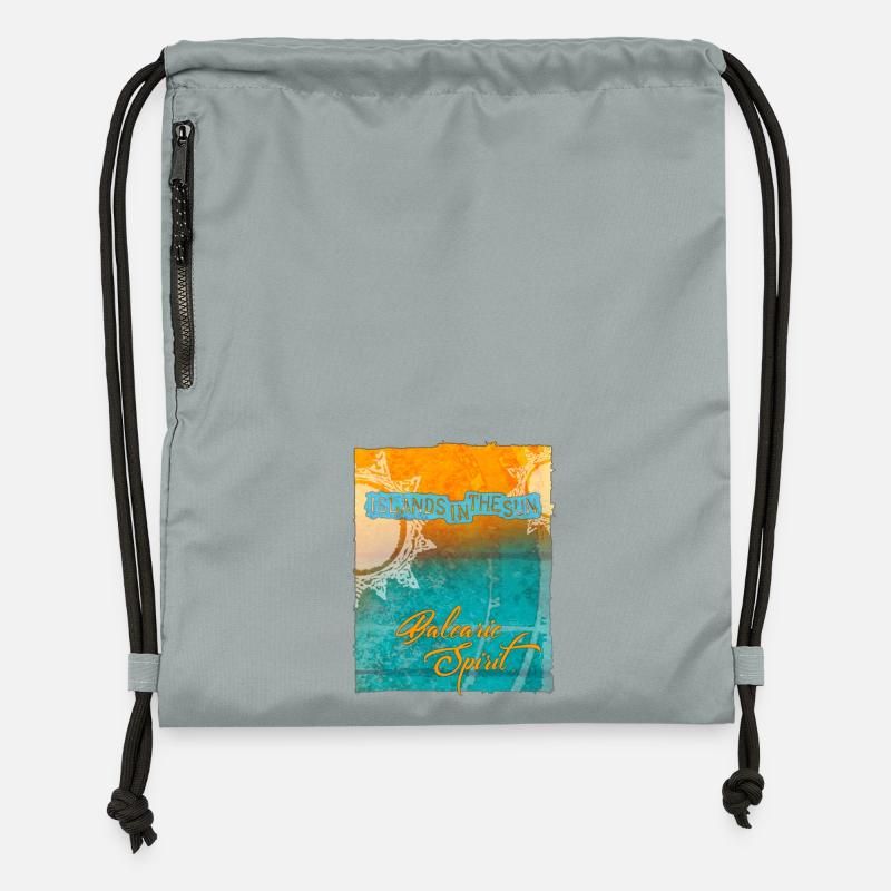 Les îles Baléares au soleil - Sac à cordon en polyester recyclé - gris fer délavé