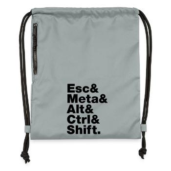 Esc & Meta & Alt & Ctrl & Shift - Sac à cordon en polyester recyclé - gris fer délavé - Devant