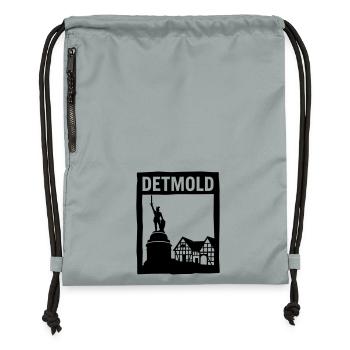 detmold wahrzeichen siilhouette - Turnbeutel aus Recycling-Material - Steingrau mineral wash - Vorne