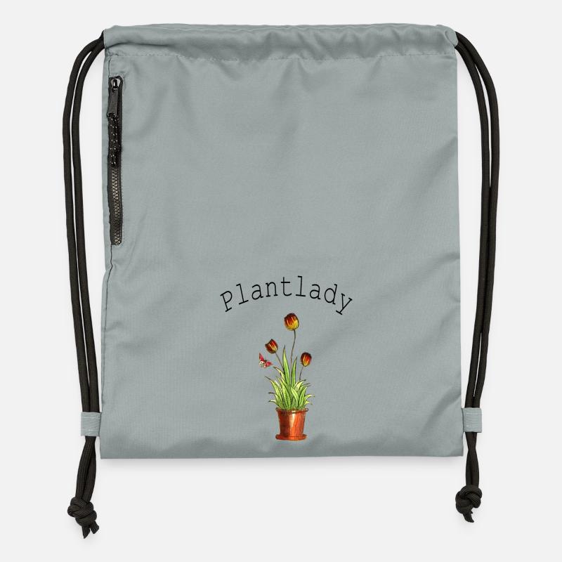Fleurs Dame - Sac à cordon en polyester recyclé - gris fer délavé