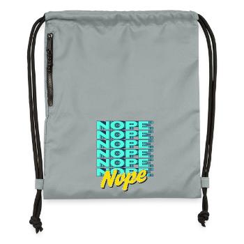 NOPE – Bold & Sassy Statement - Gymsac made from recycled material - mineral charcoal grey - Front