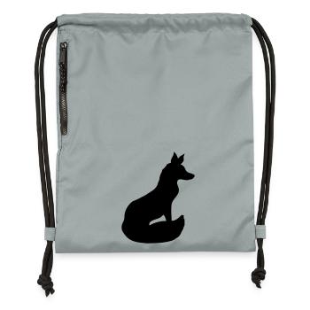 Fox Red Fox Wild Animal Silhouette Outline Cool - Gymsac made from recycled material - mineral charcoal grey - Front