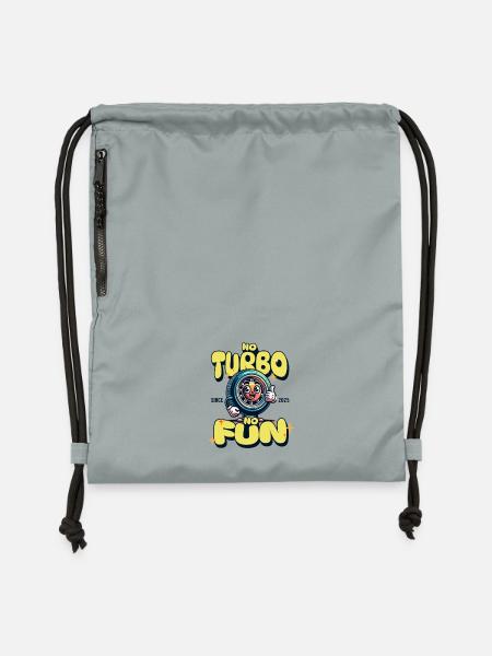 No Turbo No Fun - Turnbeutel aus Recycling-Material - Steingrau mineral wash