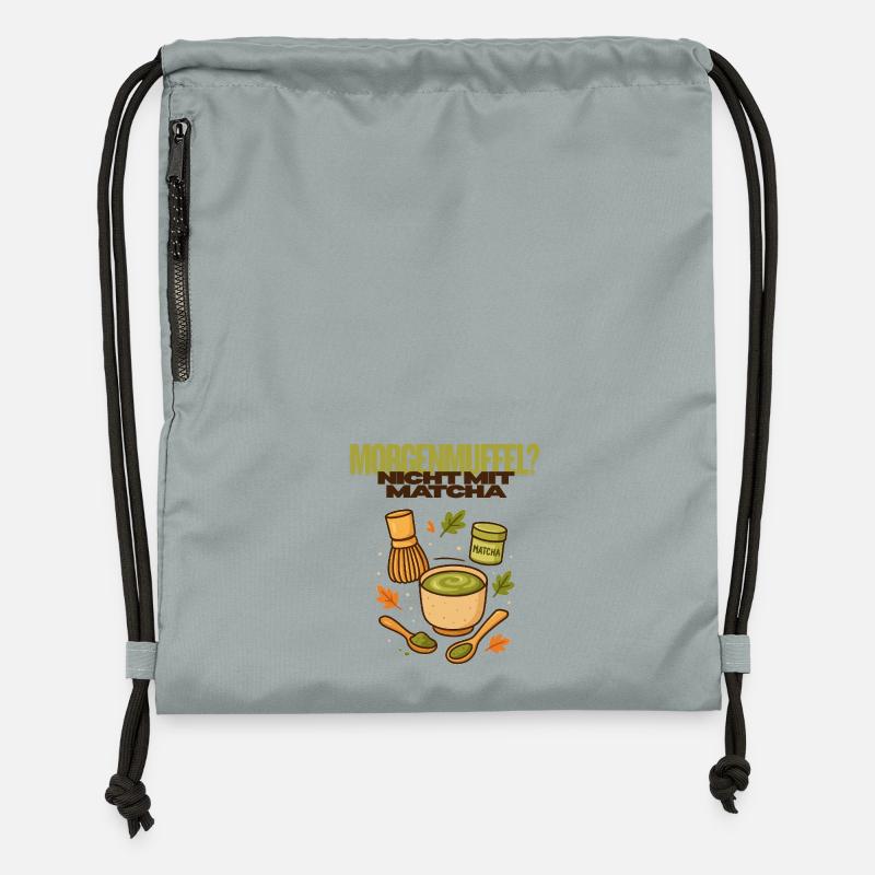Petit-déjeuner matinal grouch coffee matcha cup - Sac à cordon en polyester recyclé - gris fer délavé
