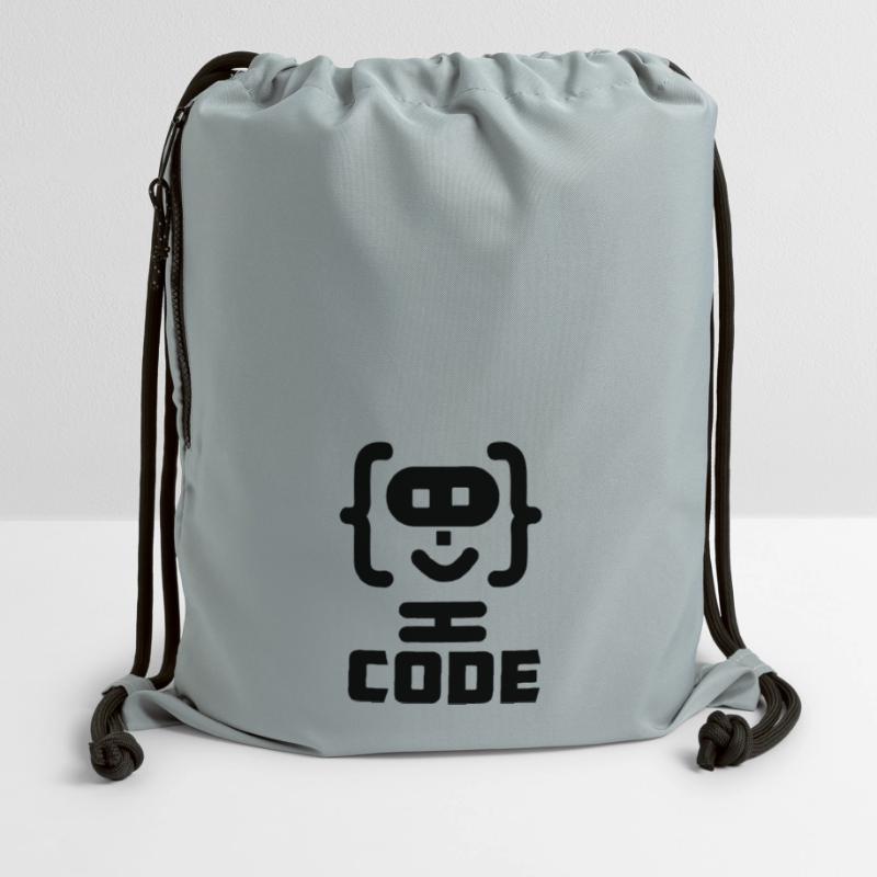 Hacker-Programmierer-Code-Logo mit Text CODE Turnbeutel aus Recycling-Material