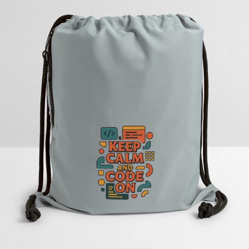 Keep Calm and Code On – Lustiges Coder Shirt Turnbeutel aus Recycling-Material