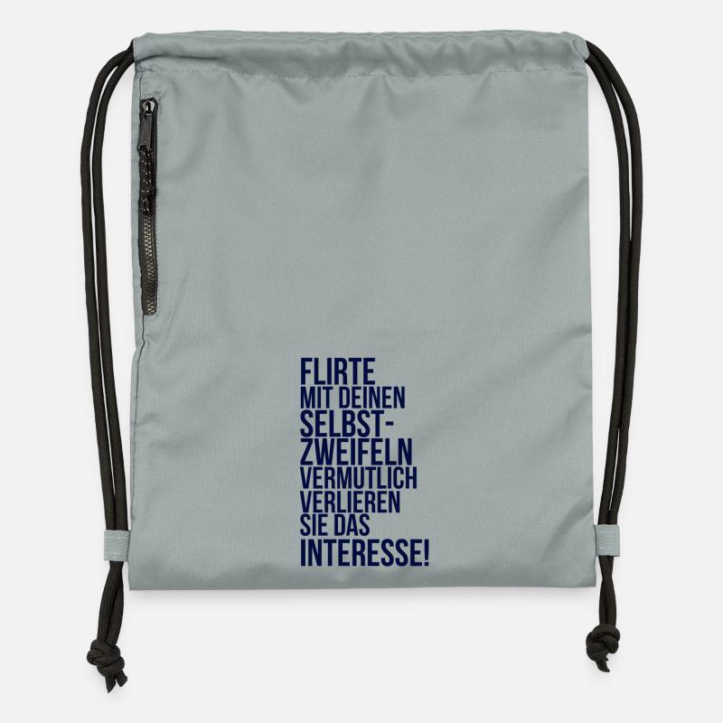 à propos de la folie : flirte avec ton doute de toi - Sac à cordon en polyester recyclé - gris fer délavé