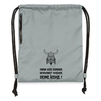 Onan der Barbar - Turnbeutel aus Recycling-Material - Steingrau mineral wash - Vorne
