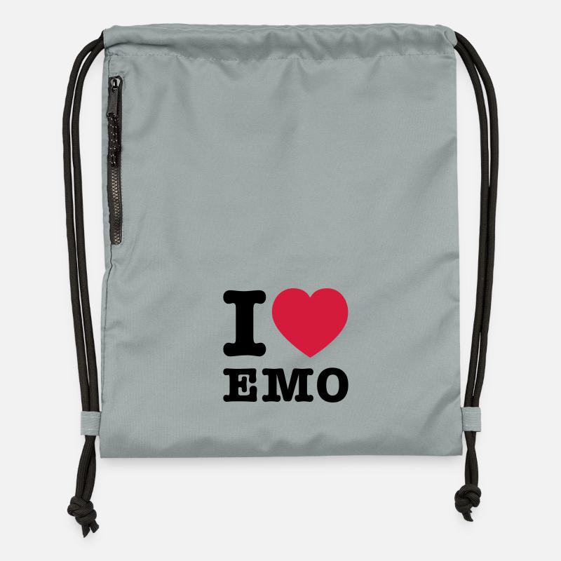 J'aime Emo 2 - Sac à cordon en polyester recyclé - gris fer délavé