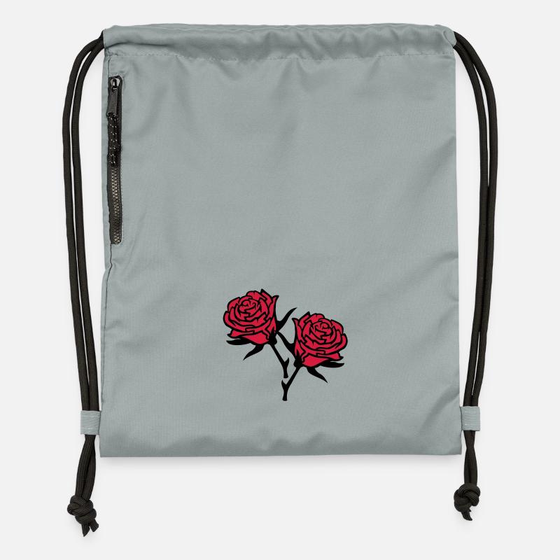 roses4 - Sac à cordon en polyester recyclé - gris fer délavé