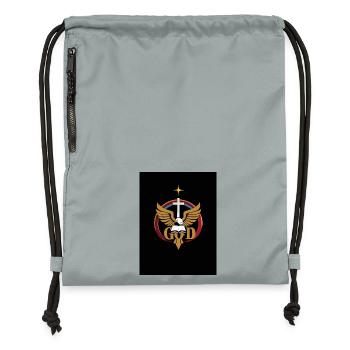 Emblème chrétien - Sac à cordon en polyester recyclé - gris fer délavé - Devant