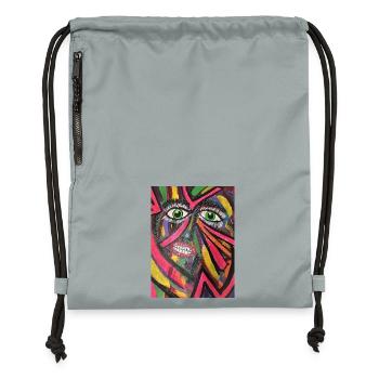 Luminous Portrait Mosaic - Gymsac made from recycled material - mineral charcoal grey - Front