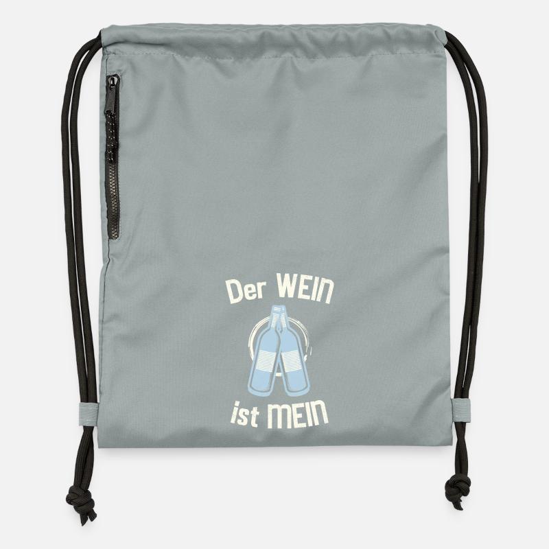 Le vin est à moi - Sac à cordon en polyester recyclé - gris fer délavé