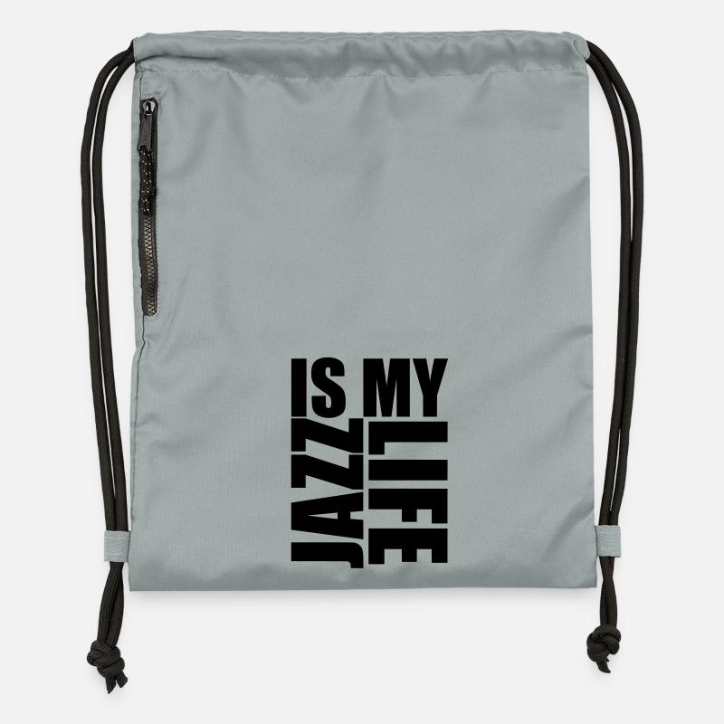 jazz is my life - Sac à cordon en polyester recyclé - gris fer délavé