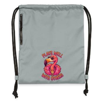 Swingers Flamingo – Upside Down Pineapple - Gymsac made from recycled material - mineral charcoal grey - Front
