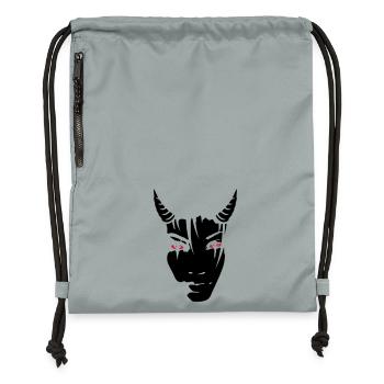 Devil girl - Gymsac made from recycled material - mineral charcoal grey - Front