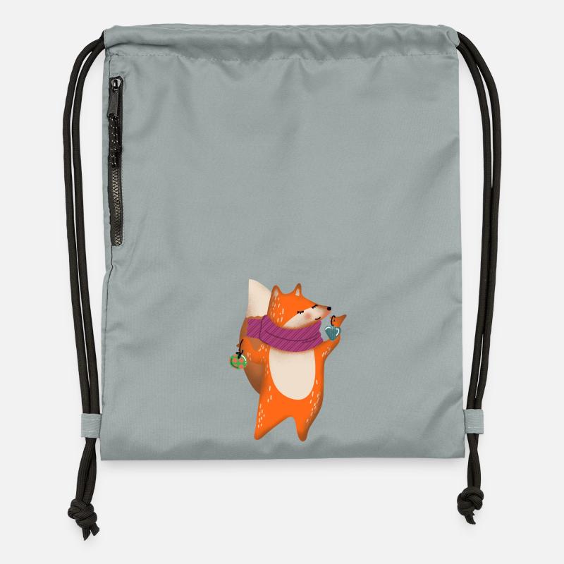 Soft Fox Heart Scarf - Gymsac made from recycled material - mineral charcoal grey