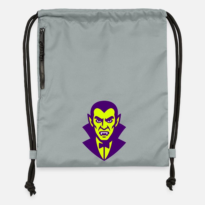 Dracula Illustration - Sac à cordon en polyester recyclé - gris fer délavé