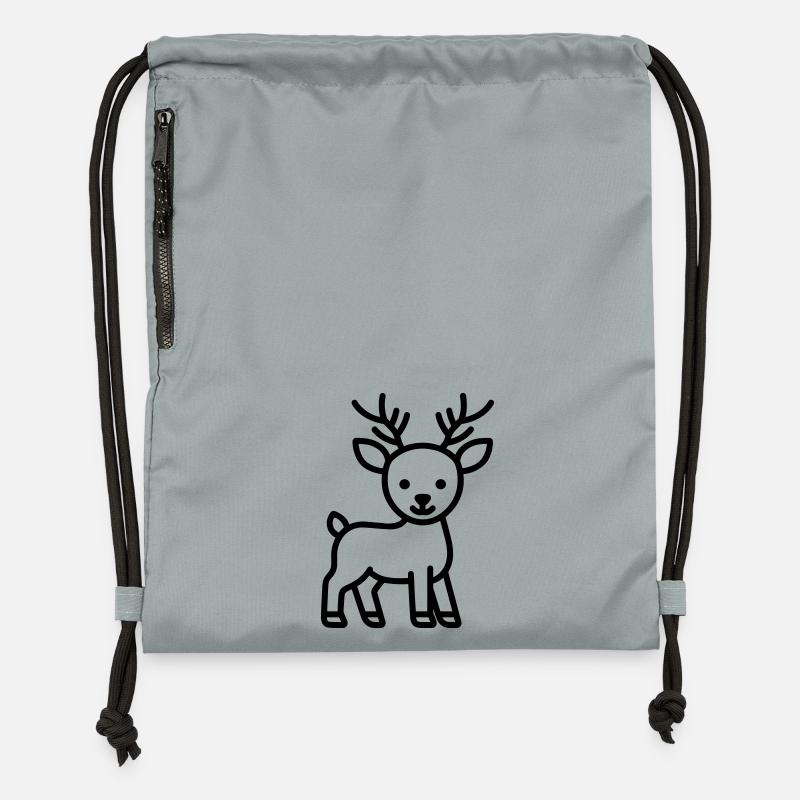 cerf - Sac à cordon en polyester recyclé - gris fer délavé