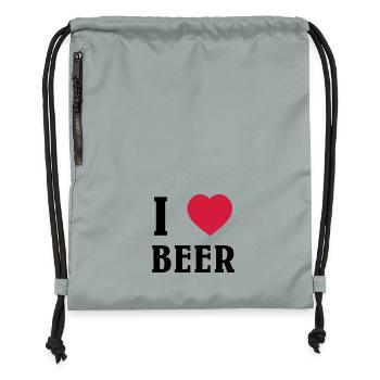 I Love Beer - Gymsac made from recycled material - mineral charcoal grey - Front