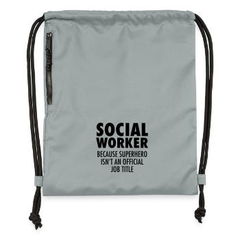 Social Worker - Hero - Turnbeutel aus Recycling-Material - Steingrau mineral wash - Vorne
