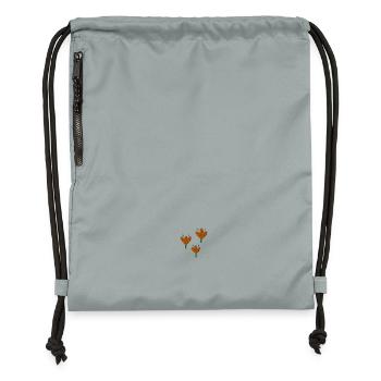 Tulipes brodées - Sac à cordon en polyester recyclé - gris fer délavé - Devant
