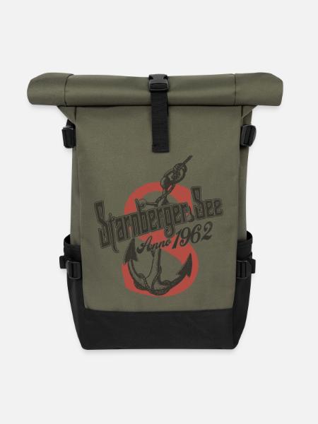 Starnberger See Anno 1962 - Rolltop Rucksack - Olive/Schwarz
