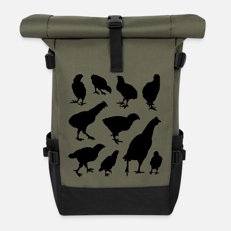 Chicken - Roll Top Backpack - olive/black