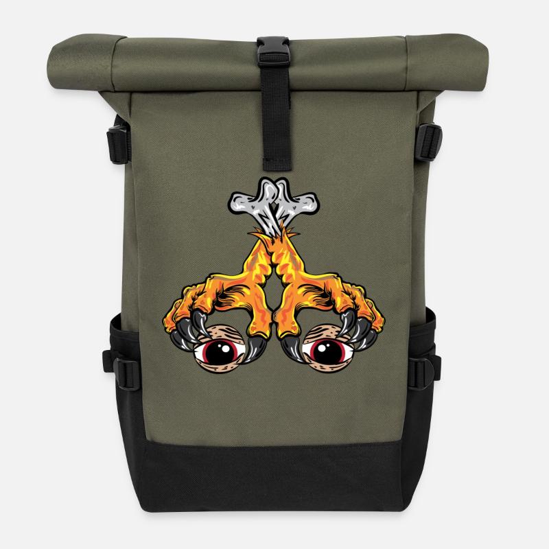 Hähnchen - Rolltop Rucksack - Olive/Schwarz