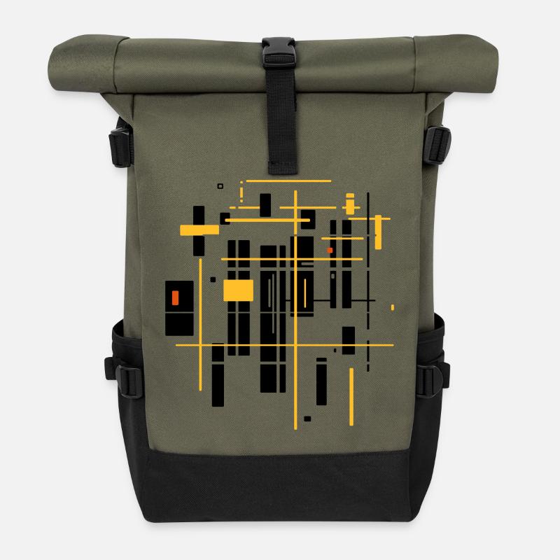 Architektur minimal Landschaft - Rolltop Rucksack - Olive/Schwarz