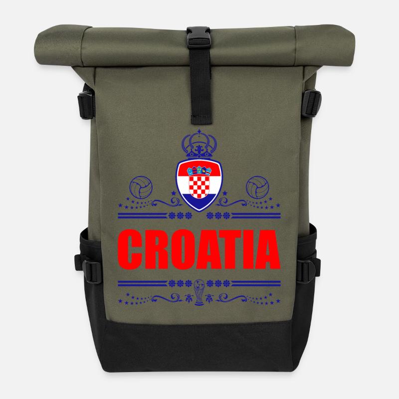 KROATIEN VIGNETTE - Rolltop Rucksack - Olive/Schwarz