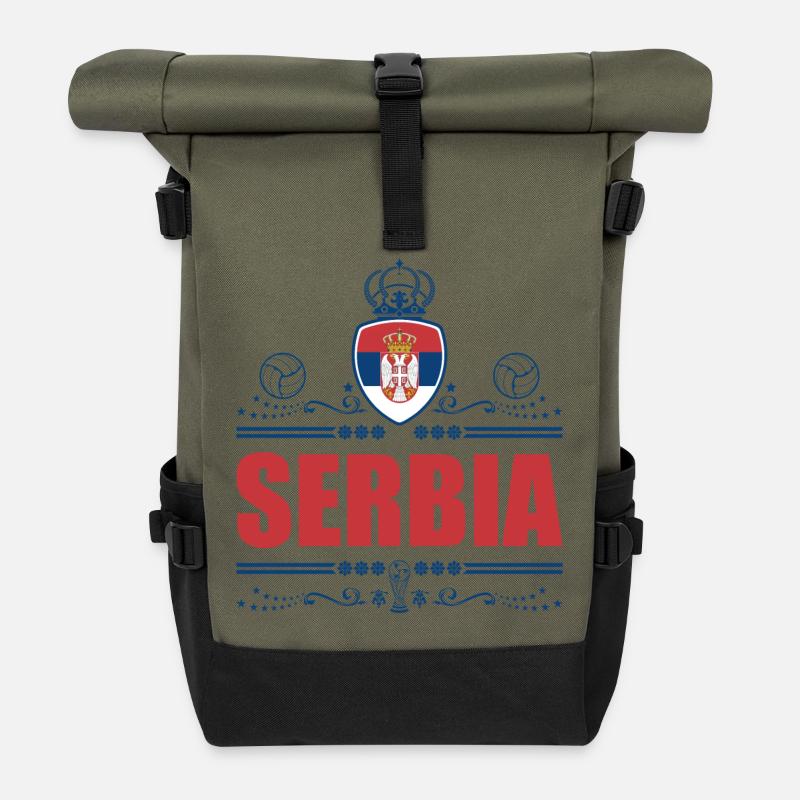 SERBIE - Sac à dos roll top - olive/noir
