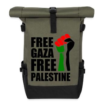 Free gaza Free palestine - Roll Top Backpack - olive/black - Front