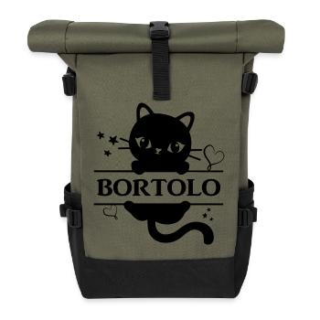 Bortolo t-shirt t-shirt cat Katze gato chat - Roll Top Backpack - olive/black - Front