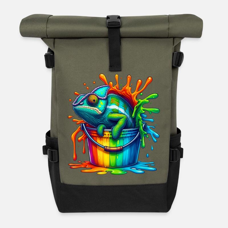 Chamäleon - Rolltop Rucksack - Olive/Schwarz