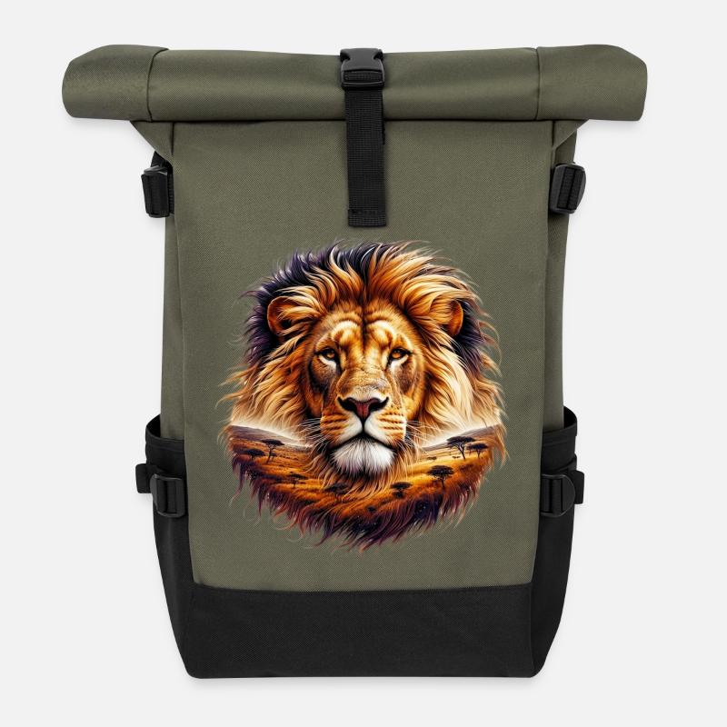 Löwe - Rolltop Rucksack - Olive/Schwarz