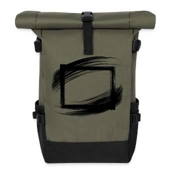 Pinselstrich Rahmen - Rolltop Rucksack - Olive/Schwarz - Vorne