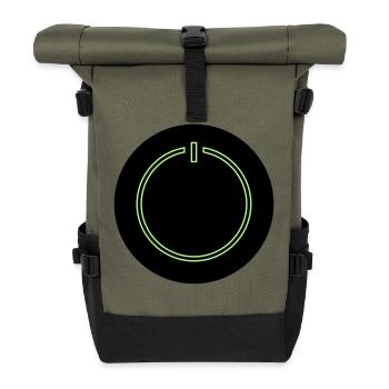 Bouton d’alimentation - Sac à dos roll top - olive/noir - Devant