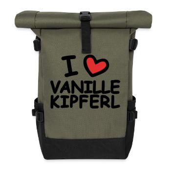 I Love Vanilla Crescents - Roll Top Backpack - olive/black - Front