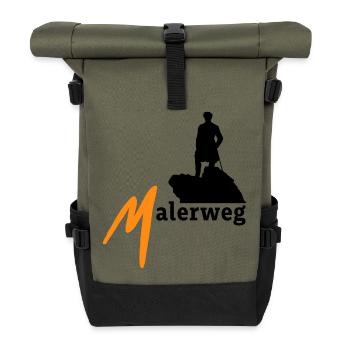 Malerweg Elbe Sandstone Mountains Saxon Switzerland - Roll Top Backpack - olive/black - Front