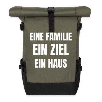 One family, one goal, one house. - Roll Top Backpack - olive/black - Front