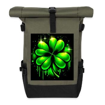 Trèfle à quatre feuilles - Sac à dos roll top - olive/noir - Devant