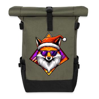 Fox Santa Swag - Roll Top Backpack - olive/black - Front